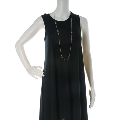 Chanel Stone CC Long Chain Necklace Silver 2 of 4
