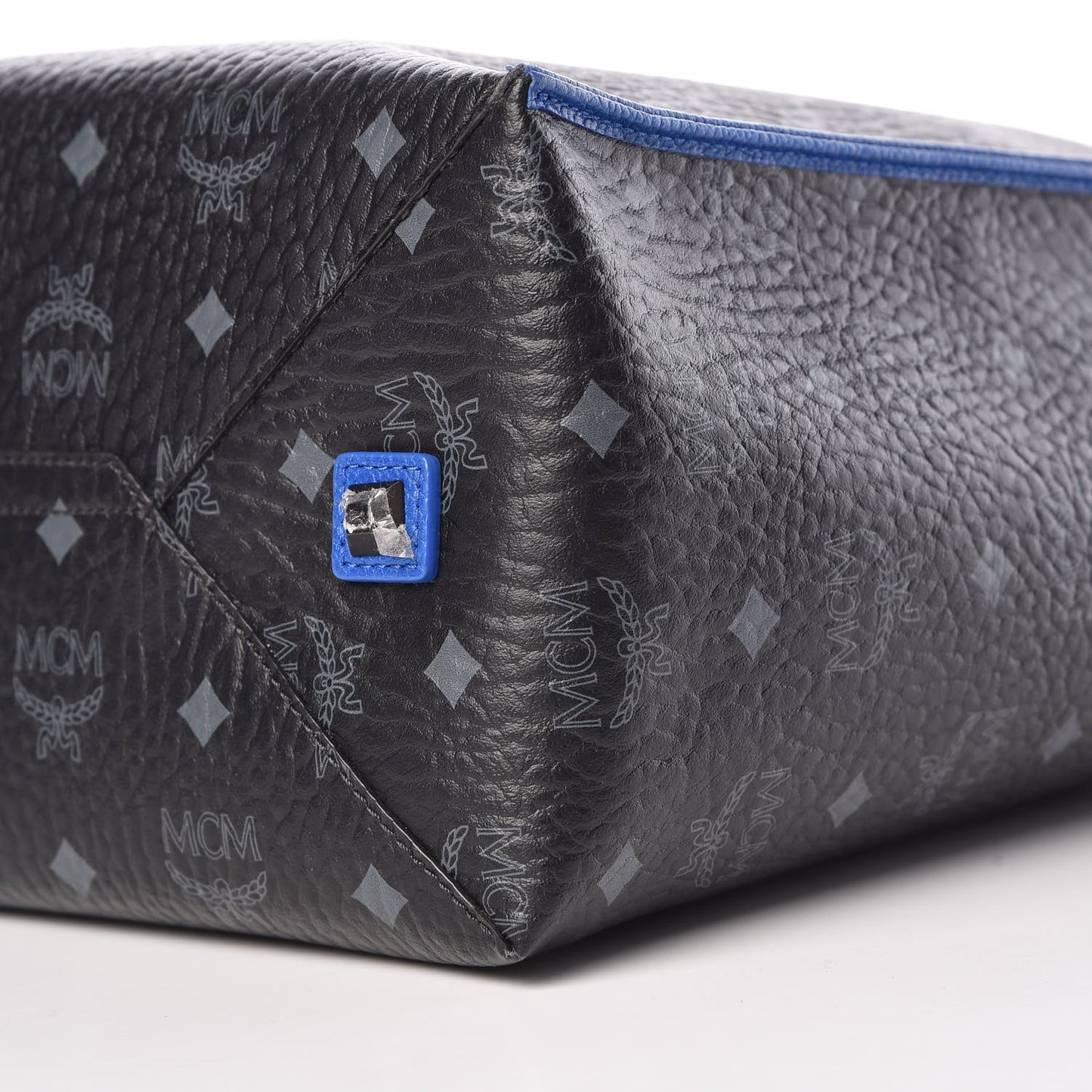 Metallic Visetos Medium Kira Shopper Tote Black Blue