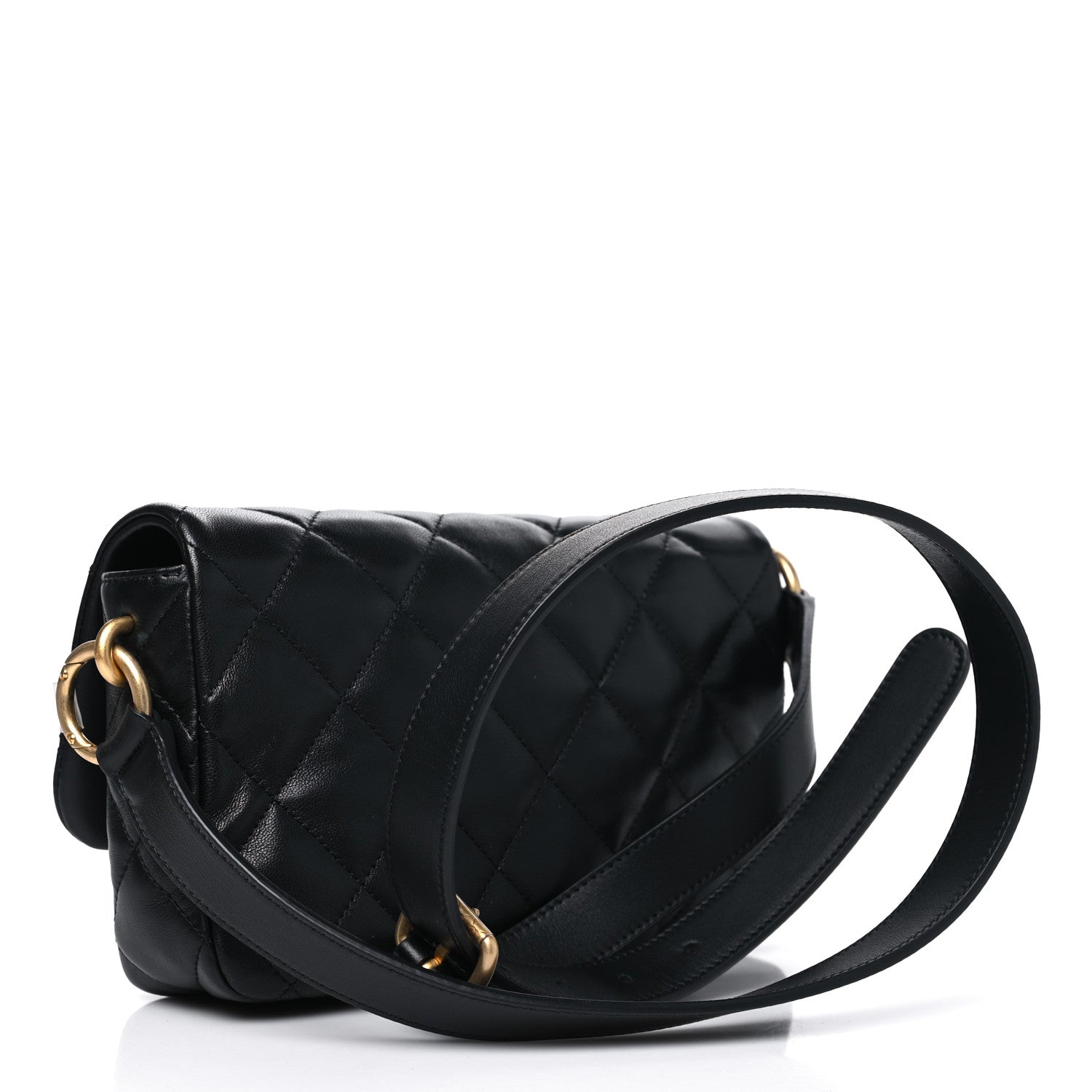 Chanel Lambskin Quilted CC Flap Shoulder Bag Black 2 of 10