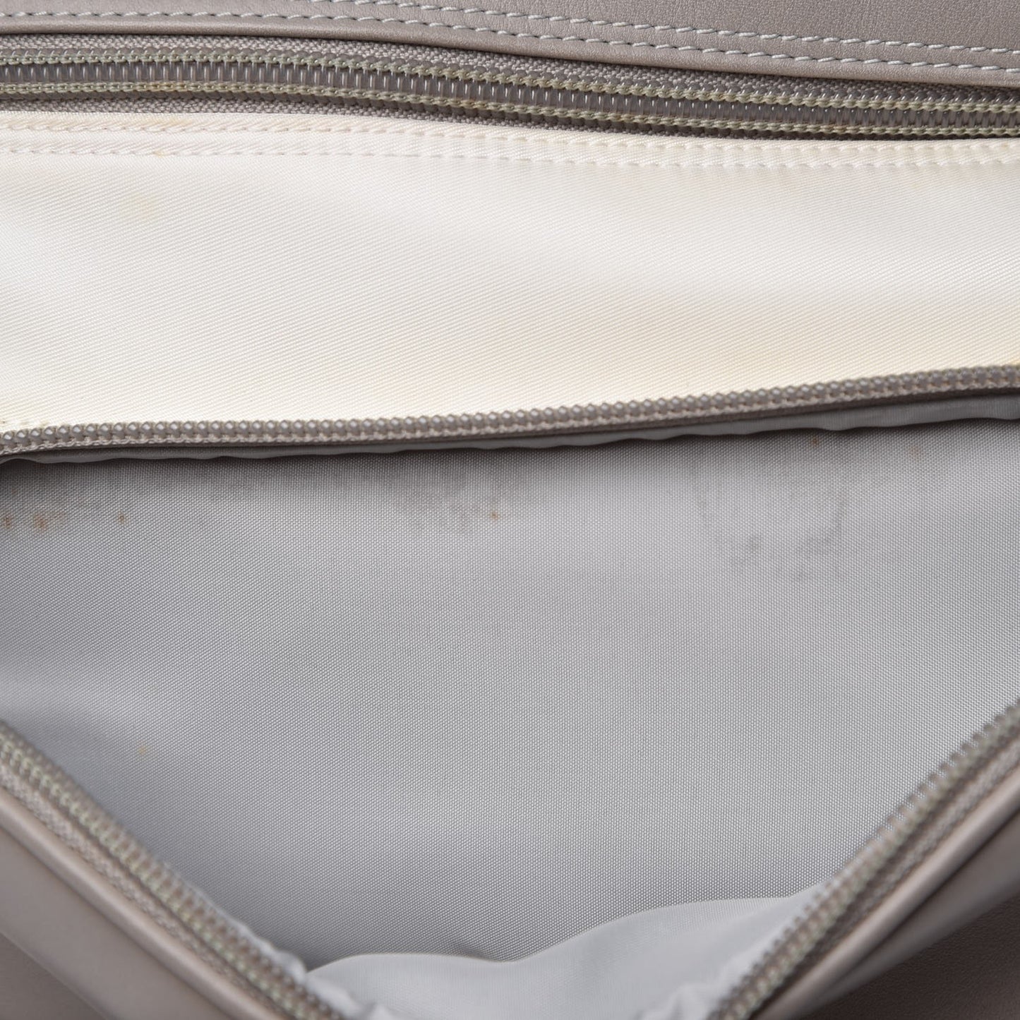 Nylon Calfskin CC Backpack White Gray