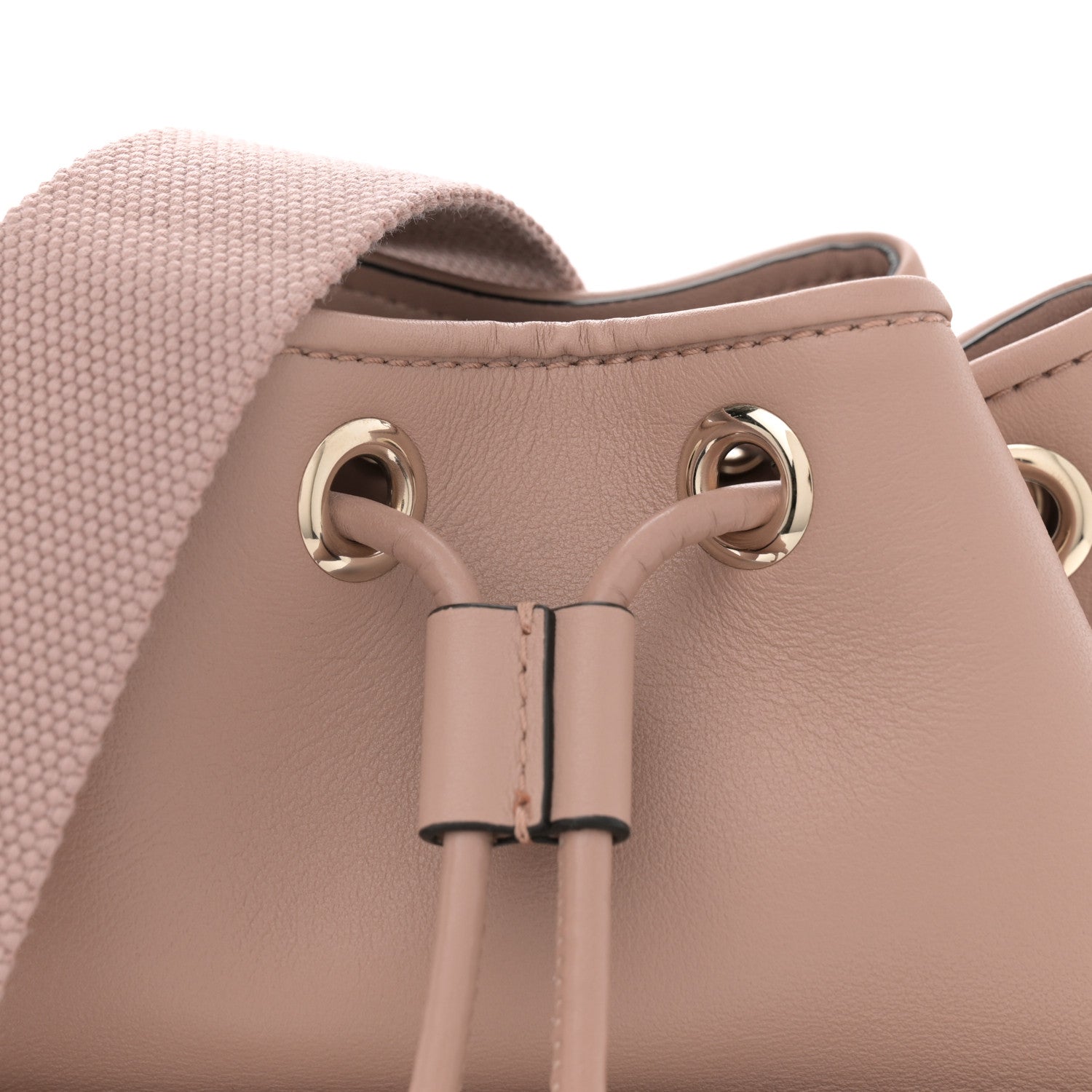 Valentino Garavani Calfskin Vlogo Small Loco Drawstring Bucket Bag Rose Cannelle 7 of 10