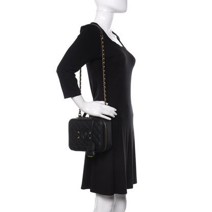 Chanel Caviar Quilted Medium CC Filigree Vanity Case Black 2 of 11