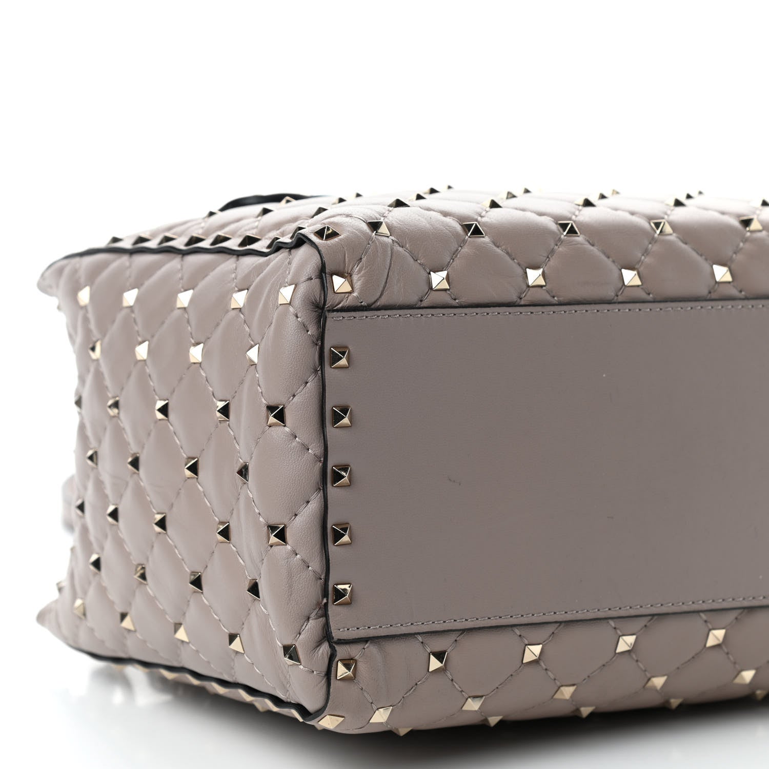 Valentino Garavani Nappa Rockstud Spike Double Handle Tote Poudre 7 of 9