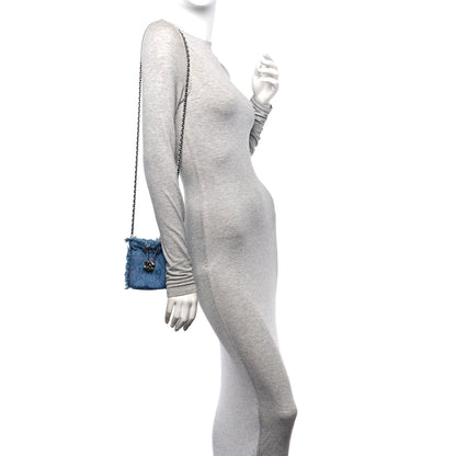 Chanel Denim Quilted Mood Mini Bucket With Chain Blue Multicolor 2 of 11