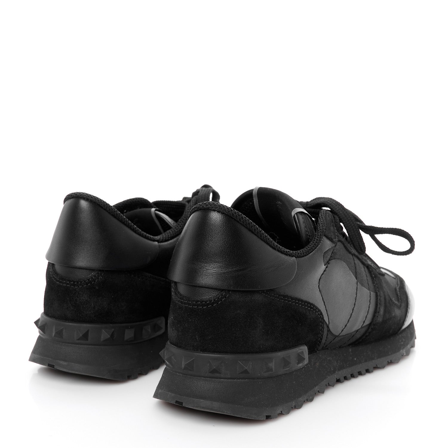 Valentino Garavani Nappa Suede Camouflage Womens Rockrunner Sneakers 39.5 Black 5 of 10