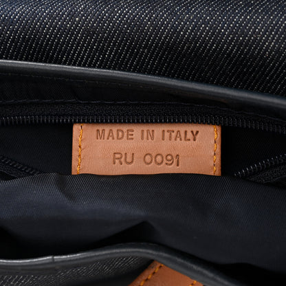 Christian Dior Denim Calfskin Saddle Bag Blue 7 of 10
