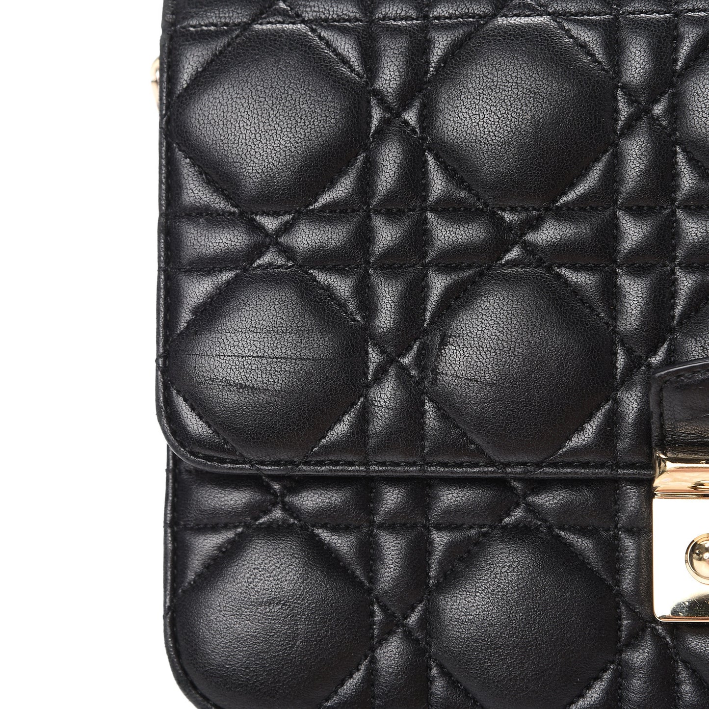 Lambskin Cannage Miss Dior Promenade Pouch Black