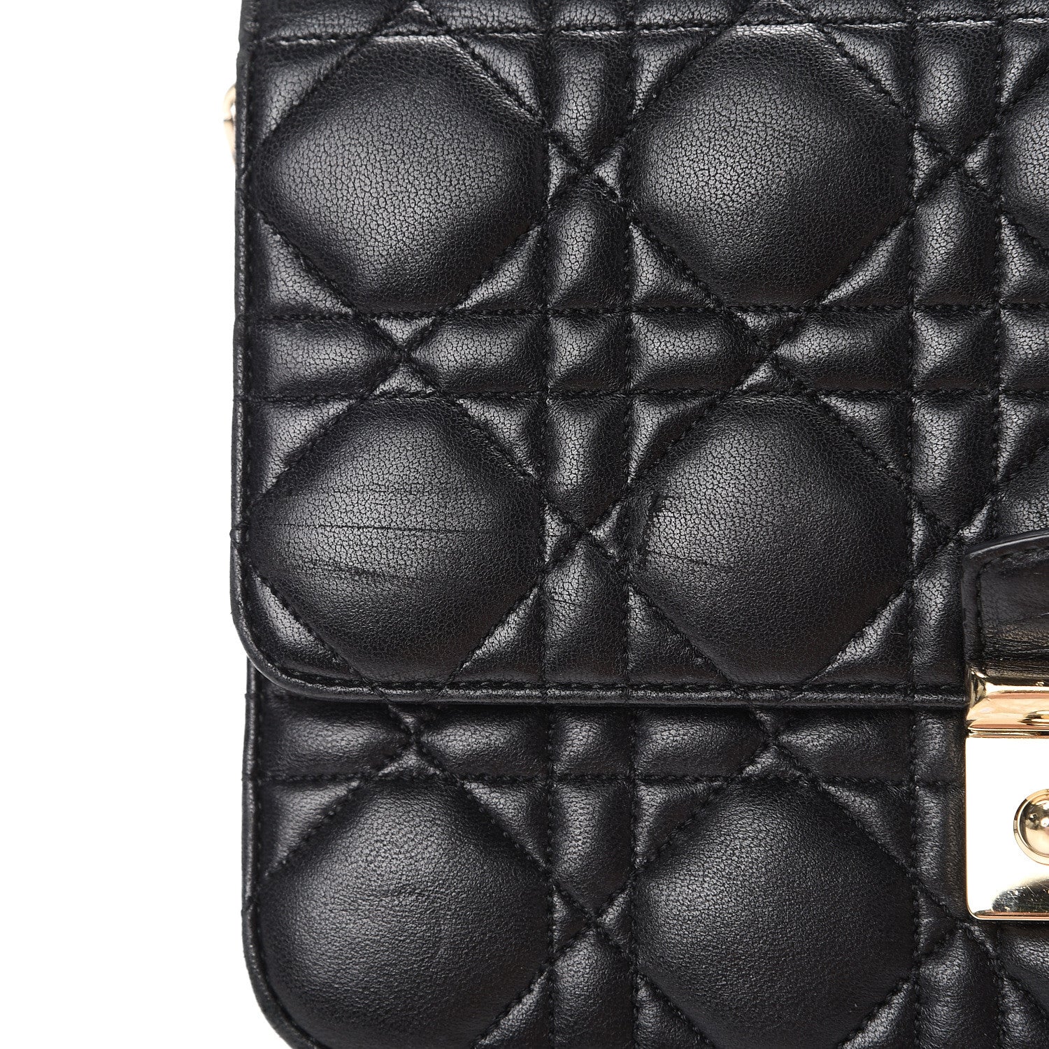 Christian Dior Lambskin Cannage Miss Dior Promenade Pouch Black 13 of 14