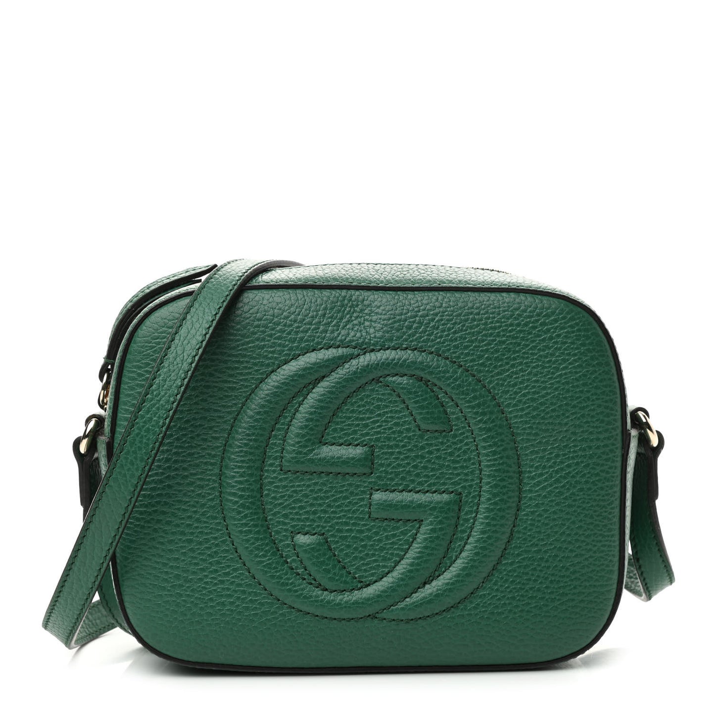 Pebbled Calfskin Small Soho Disco Bag Emerald Green