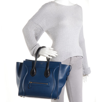Celine Smooth Calfskin Mini Luggage Ocean Blue 2 of 9