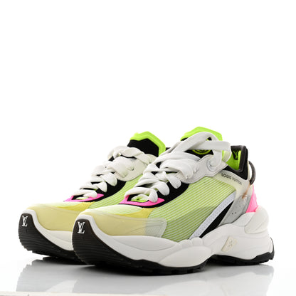 Louis Vuitton Monogram Calfskin Run 55 Sneakers 36.5 Pink White Yellow 3 of 8