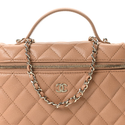 Chanel Caviar Quilted Top Handle Slim Vanity With Chain Brown 8 of 10