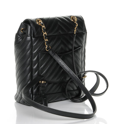 Chanel Calfskin Chevron Quilted Small Urban Spirit Backpack Black 3 of 7