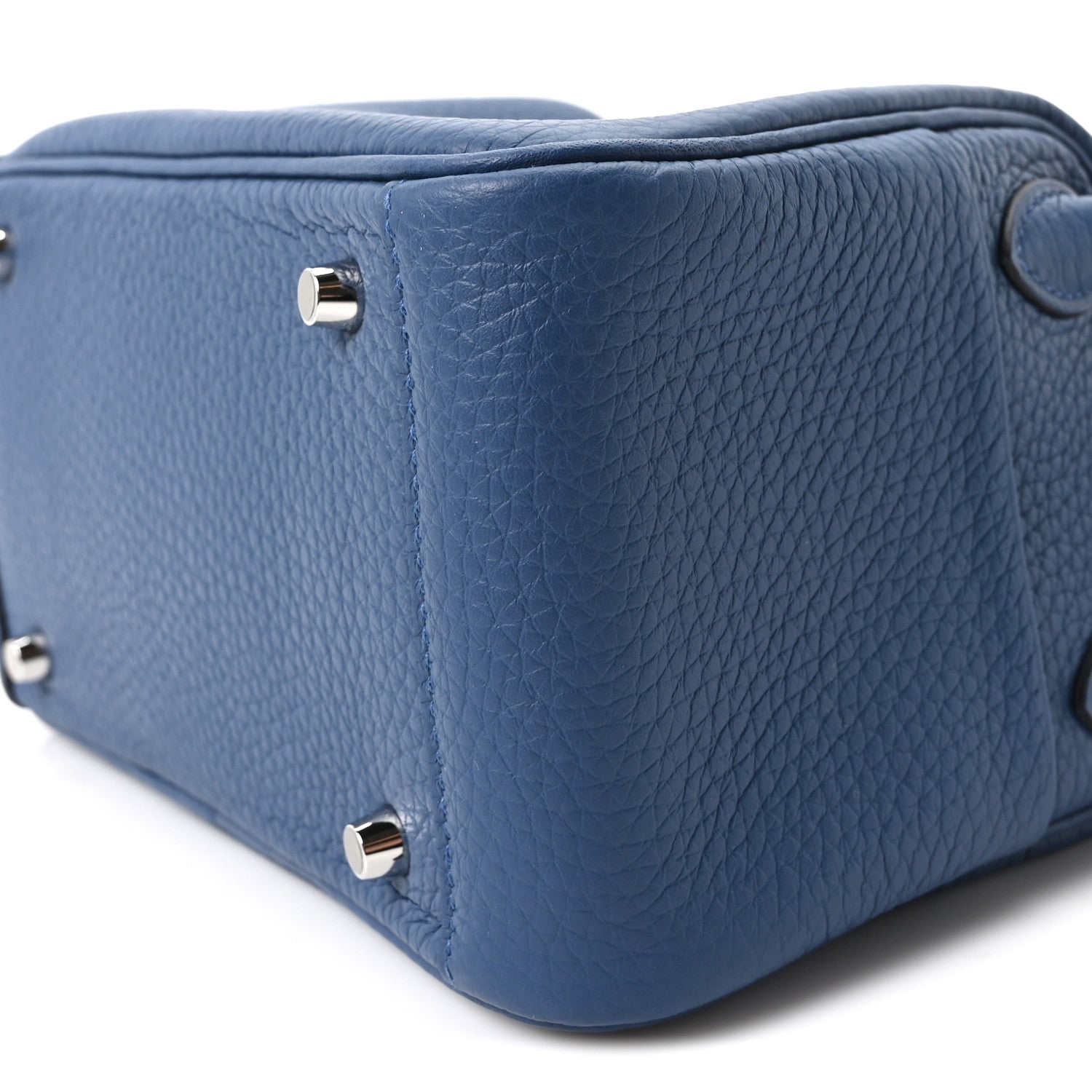 Hermes Taurillon Clemence Mini Lindy 20 Bleu Tie 10 of 11