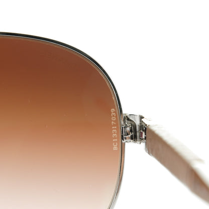 Chanel Lambskin Quilted CC Aviator Sunglasses 4195-Q Silver Taupe 6 of 7