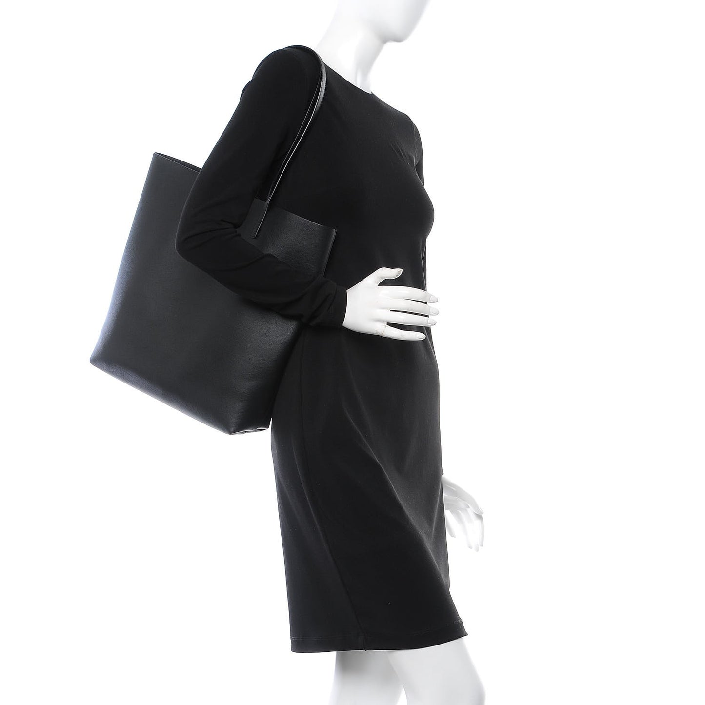 Calfskin Medium Shopping Tote Black