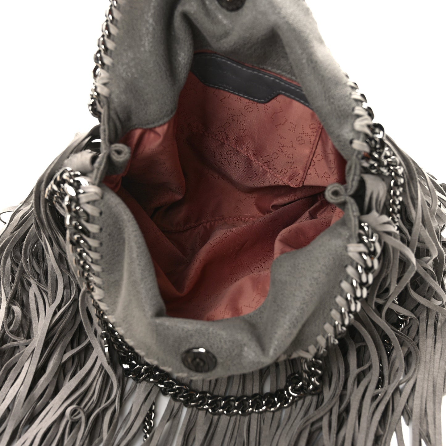 Shaggy Deer Fringe Mini Falabella Tote Grey