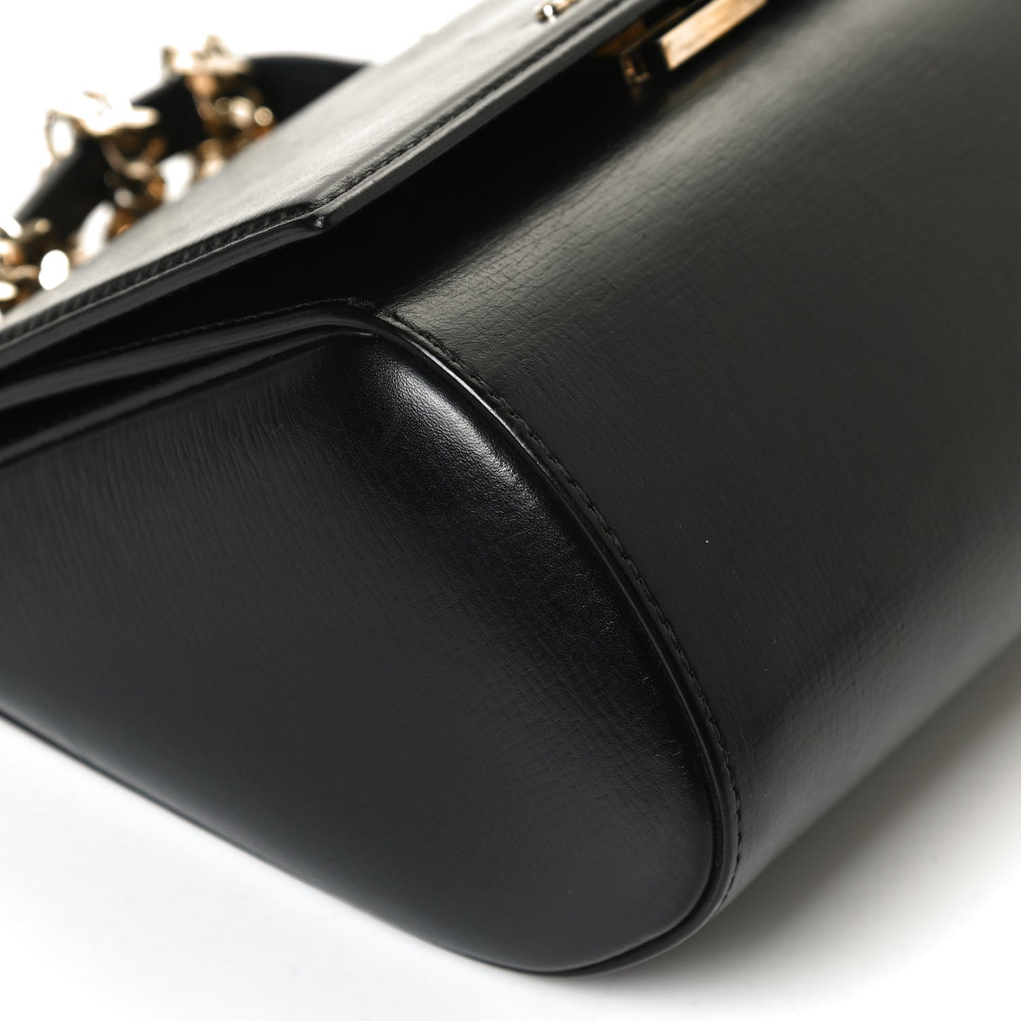 Textured Calfskin Mini Pandora Box Chain Crossbody Bag Black