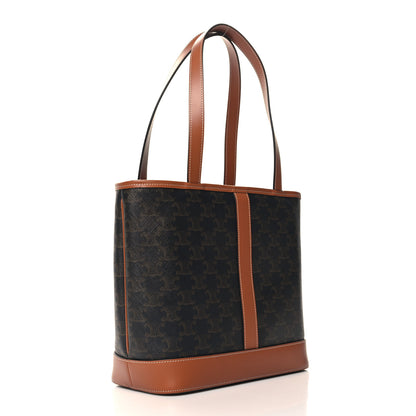 Celine Triomphe Canvas Calfskin Small Cabas Bag Tan 3 of 10