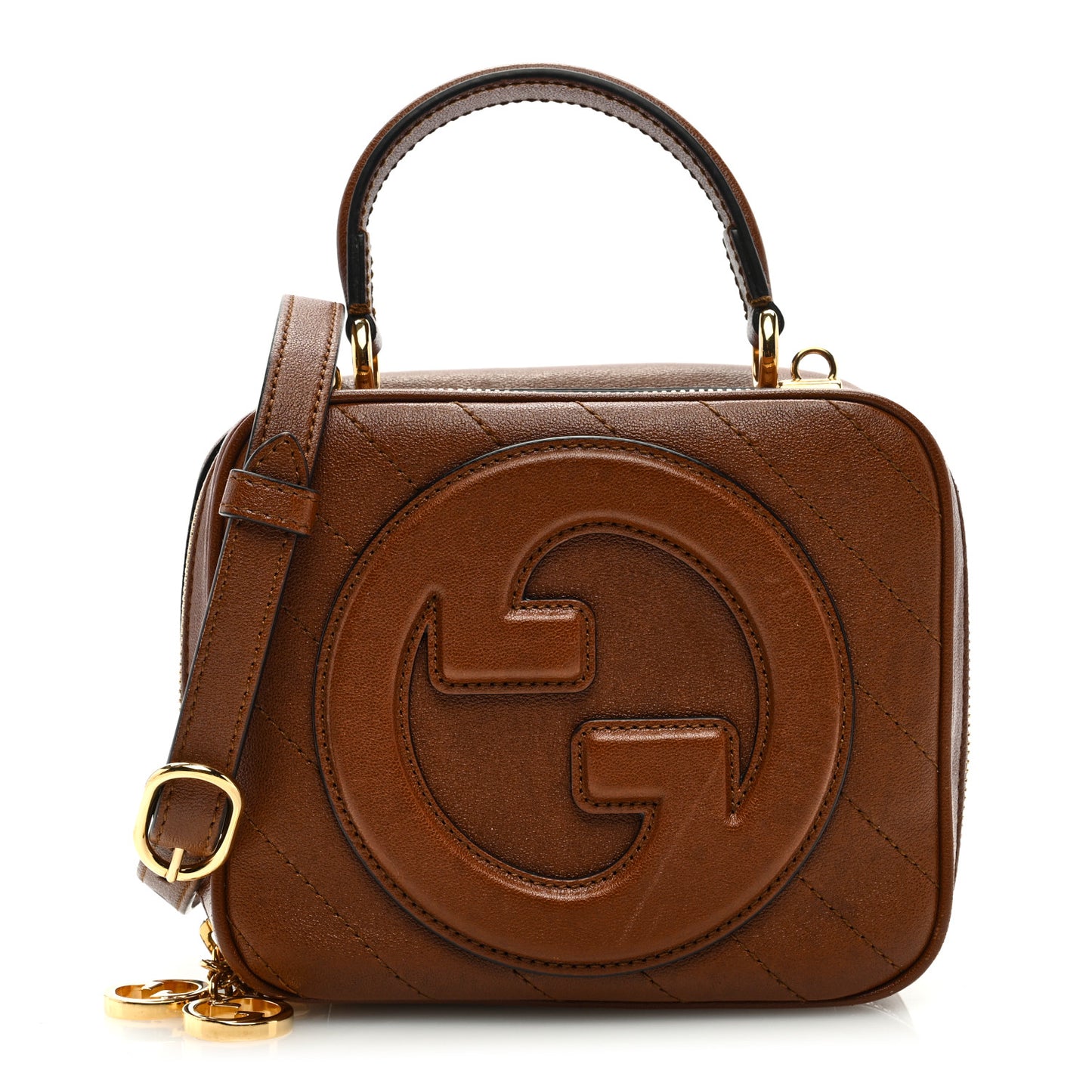 Sakai Be Green Calfskin Diagonal Stitched Blondie Top Handle Bag Cuir