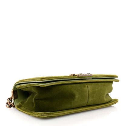 Chanel Velvet Tweed Medium Boy Flap Green 4 of 10