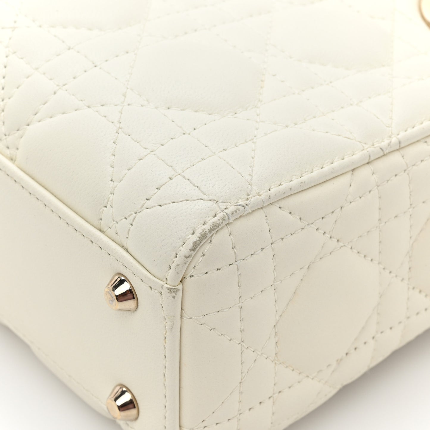 Lambskin Cannage DiorAmour Mini Lady Dior White