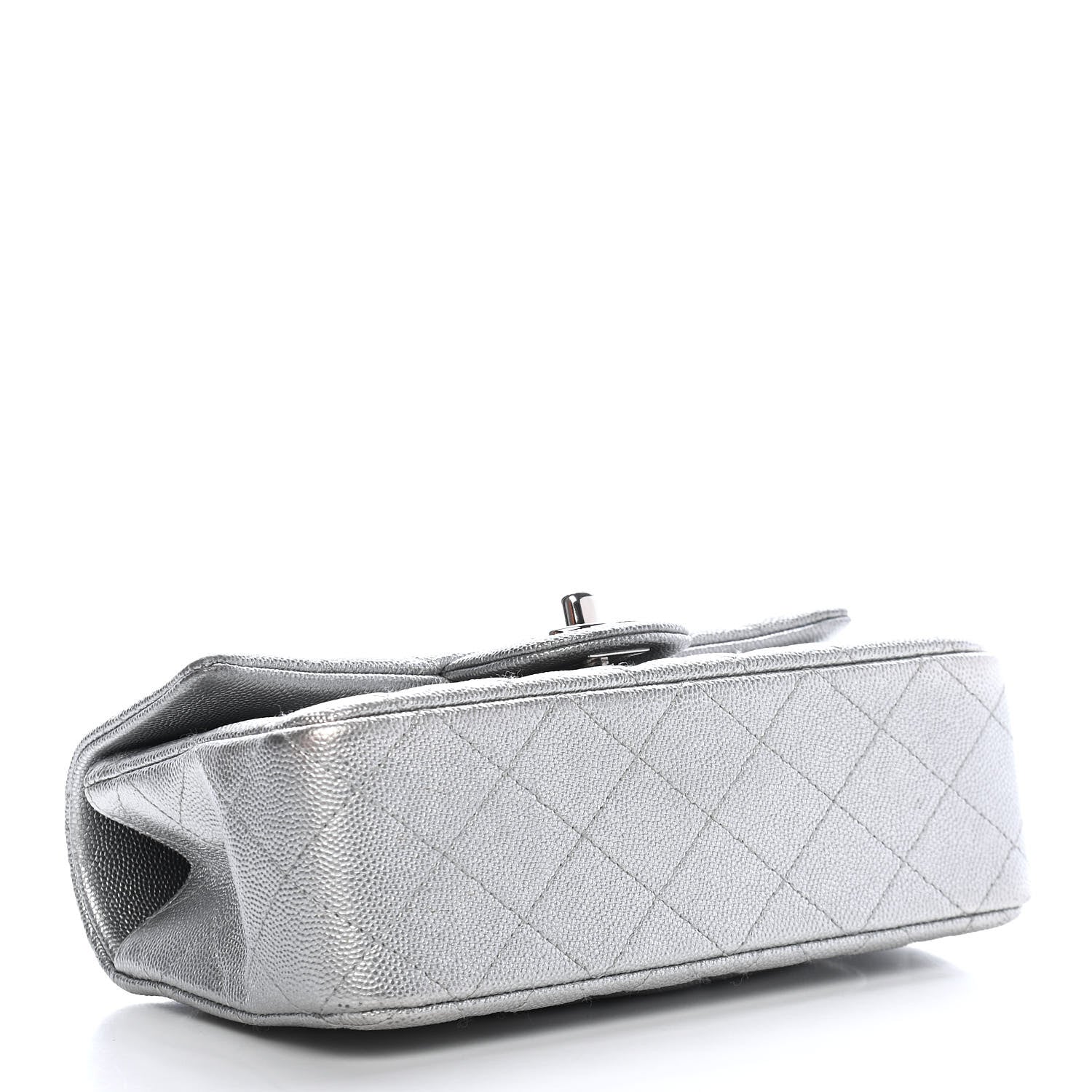 Chanel Metallic Caviar Quilted Mini Top Handle Rectangular Flap Silver 3 of 8