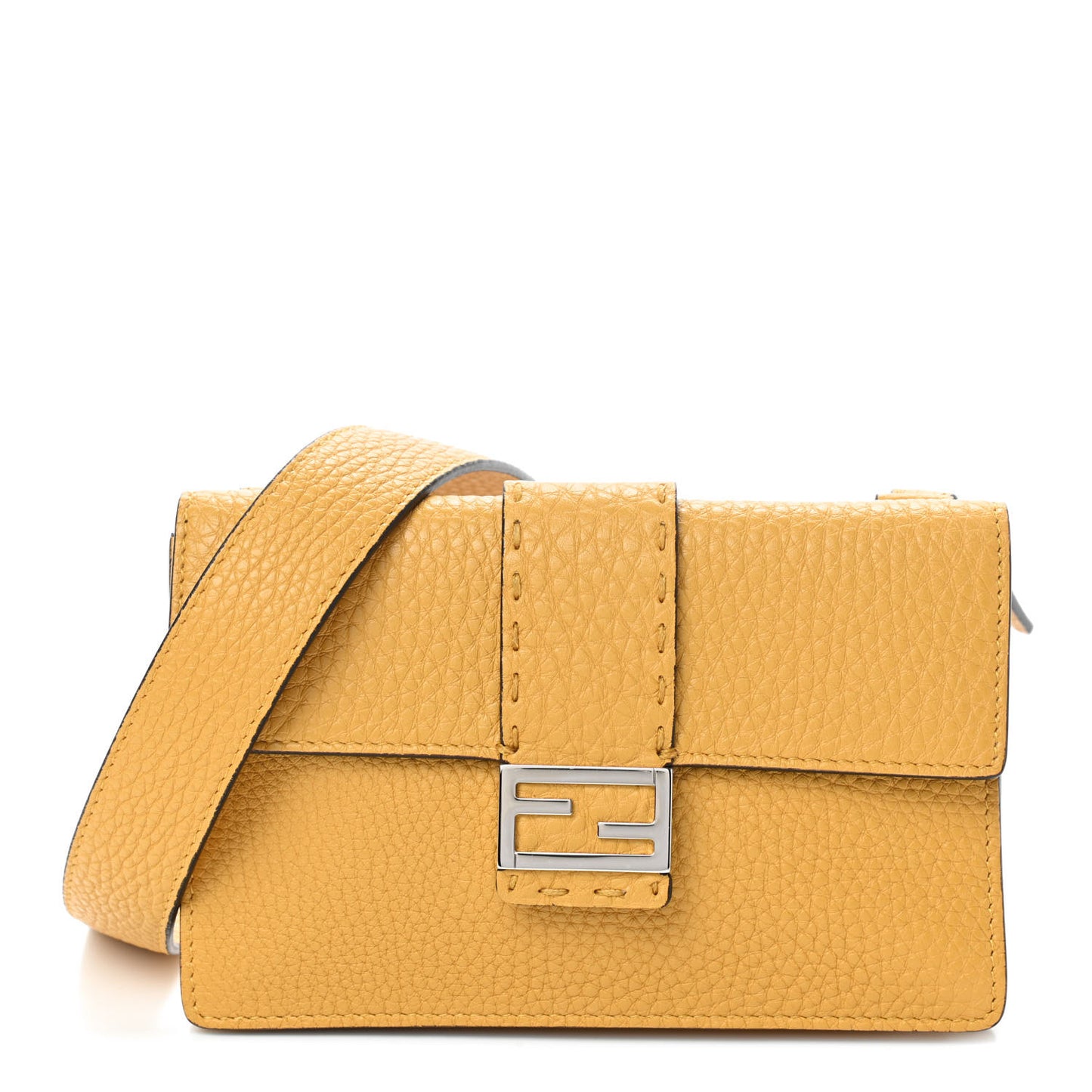 Cuoio Romano Selleria Baguette Belt Pouch Giallo Fendi