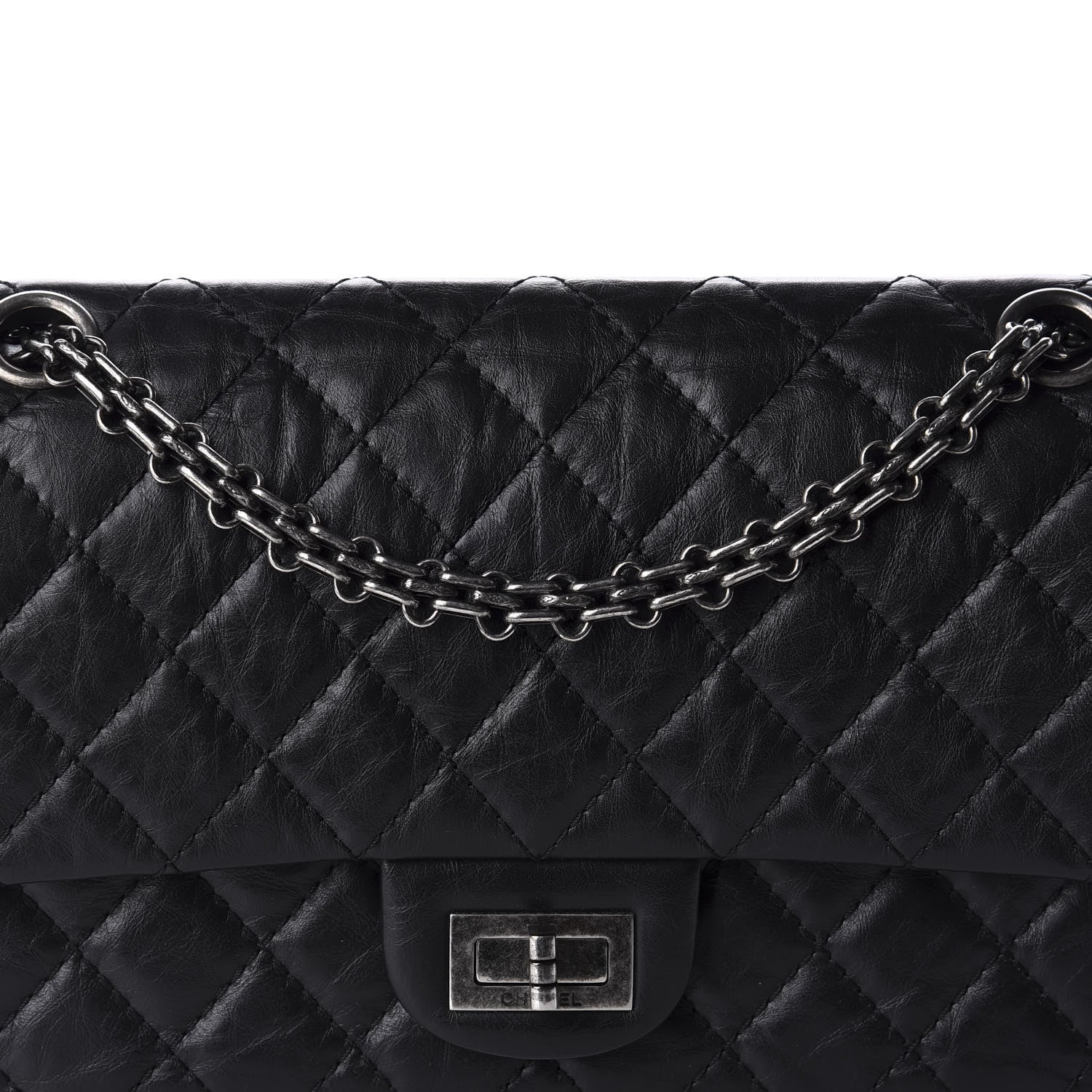 Chanel Aged Calfskin Quilted 2.55 Reissue 225 Flap Black 10 of 11