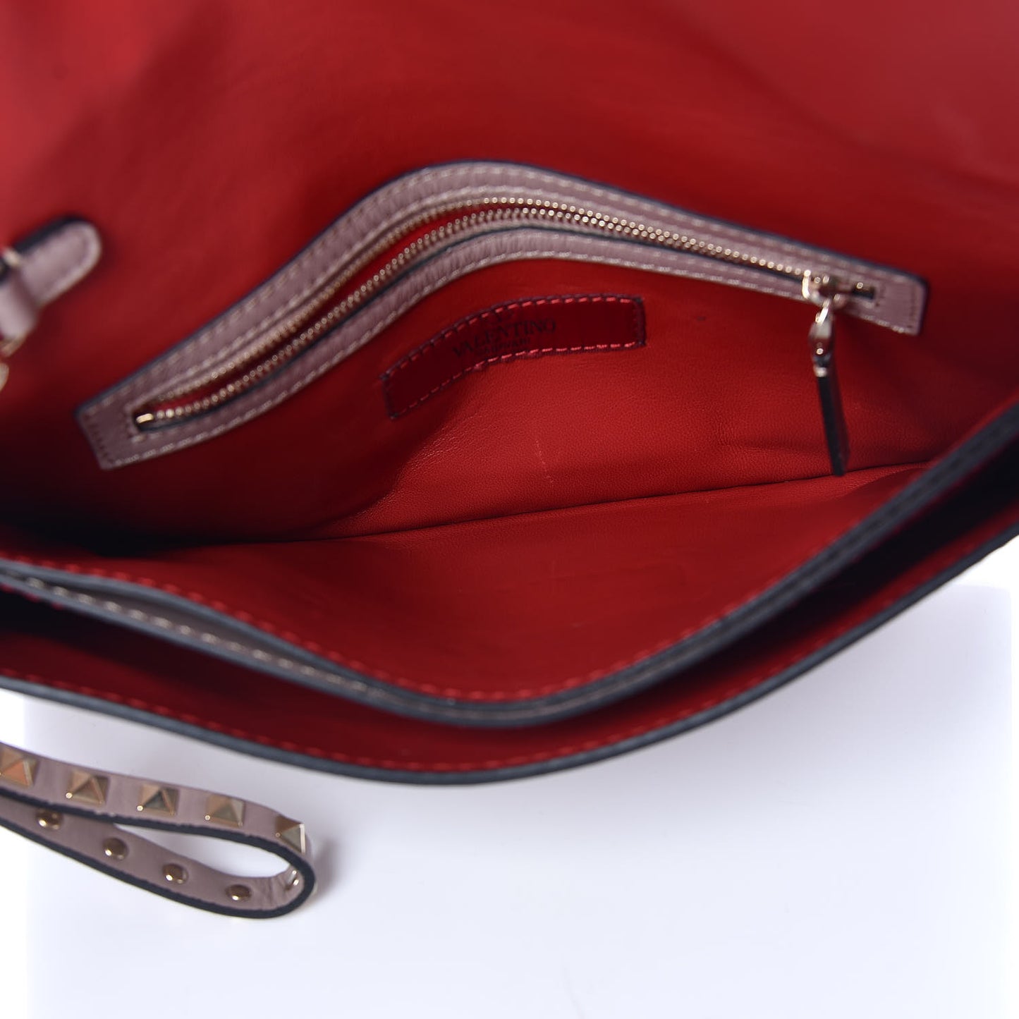 Nappa Rockstud Wristlet Clutch Poudre