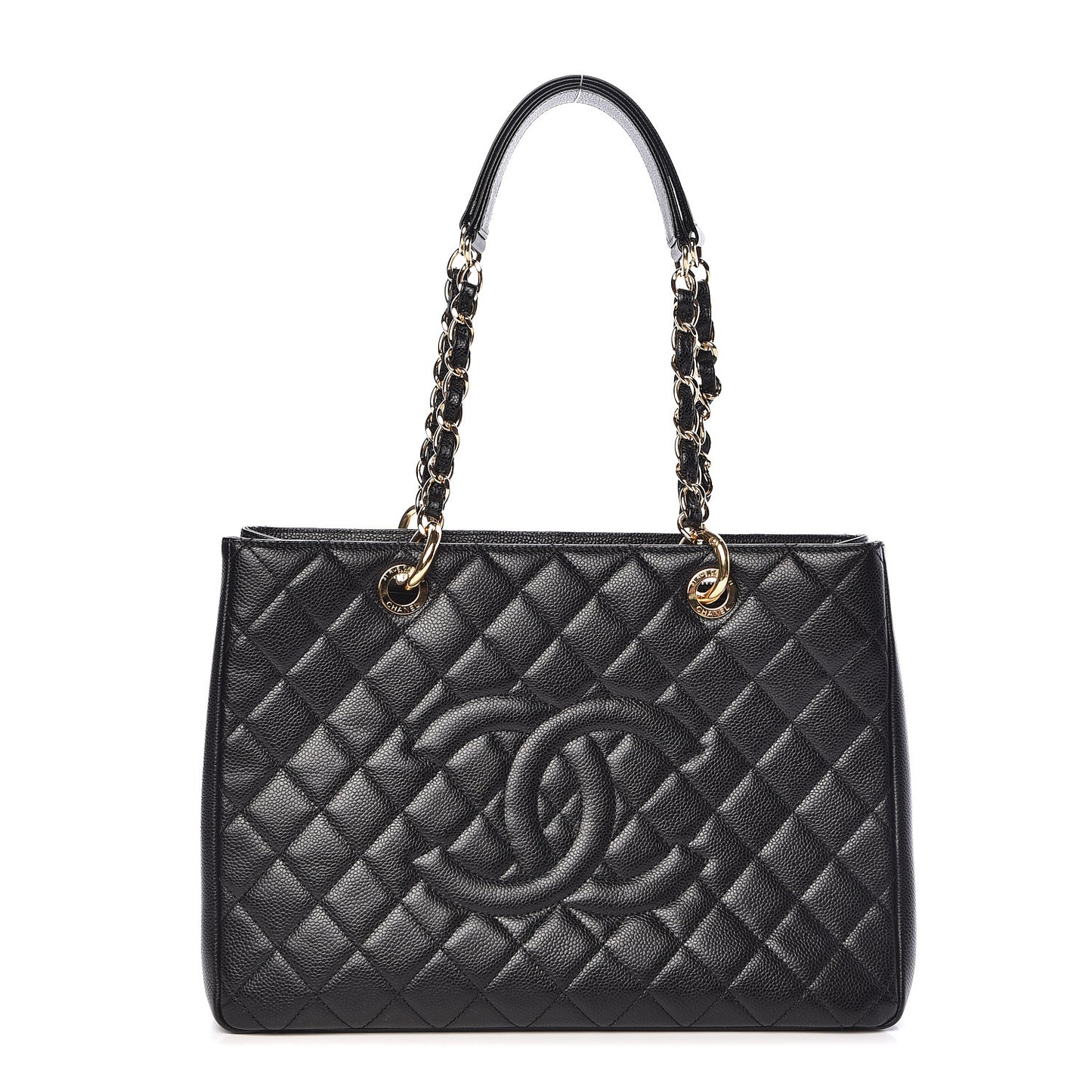 Caviar Quilted Grand Shopping Tote GST Black