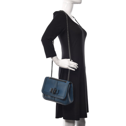 Christian Louboutin Calfskin Sweet Charity Shoulder Bag Blue 2 of 17