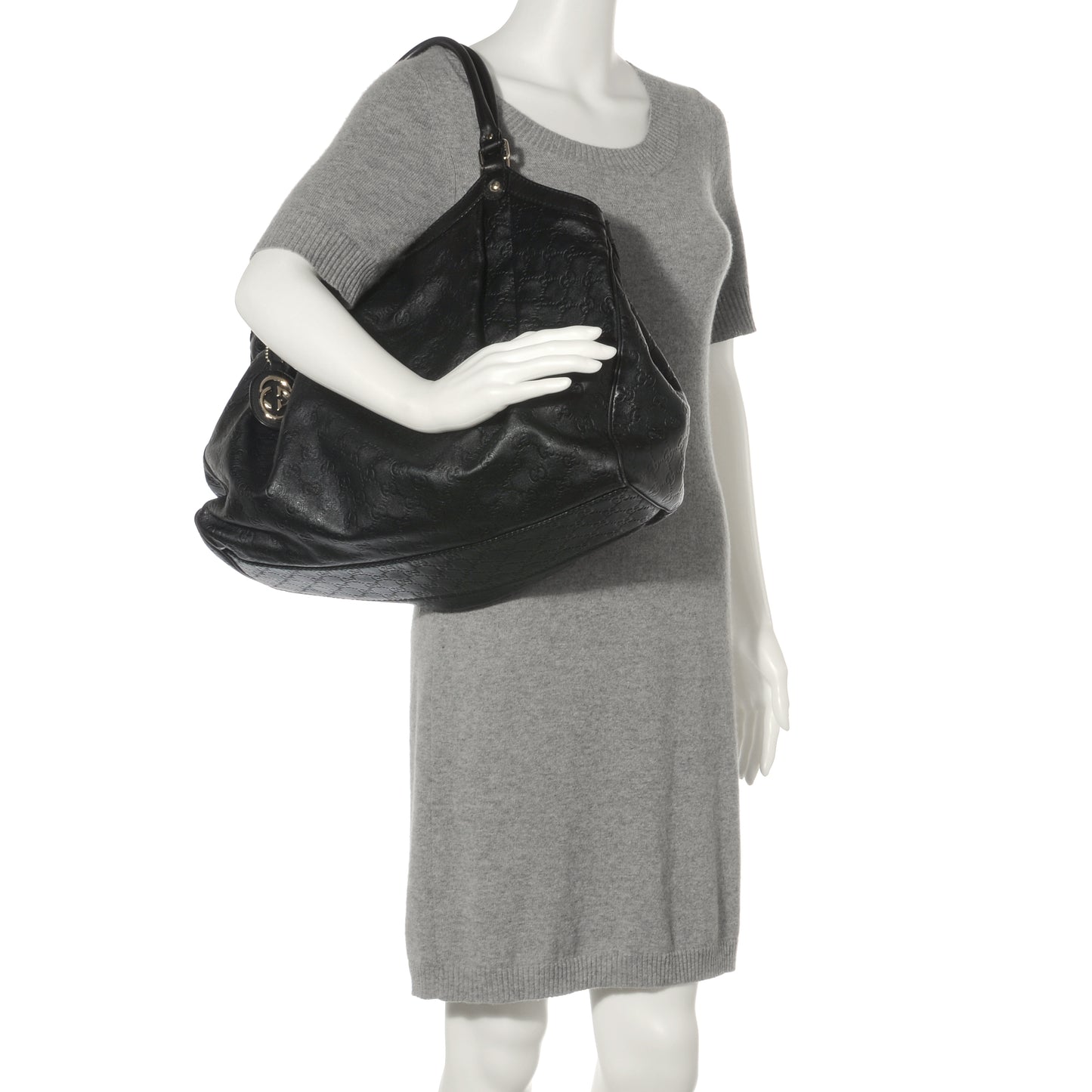 Guccissima Large Sukey Tote Black