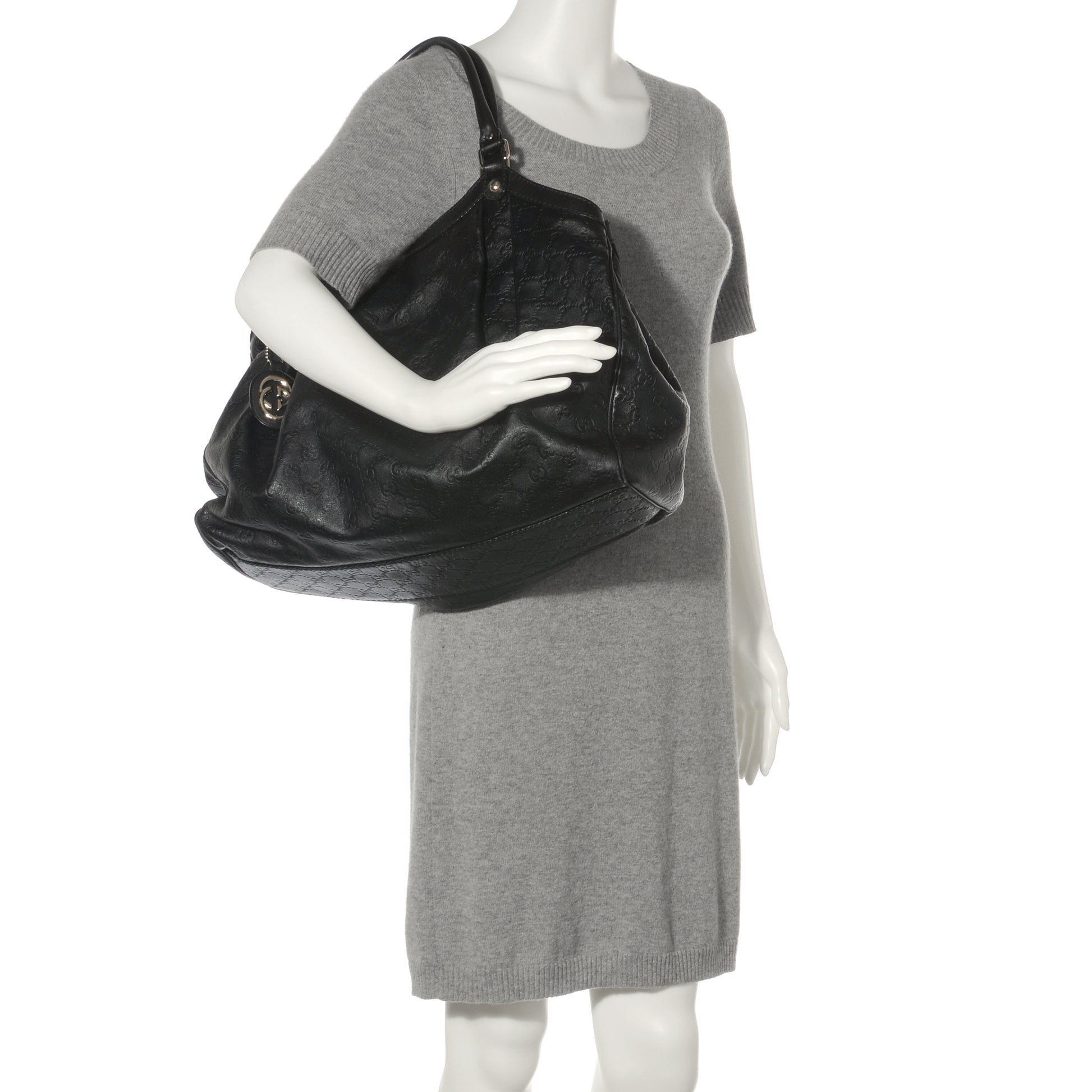 Gucci Guccissima Large Sukey Tote Black 2 of 8