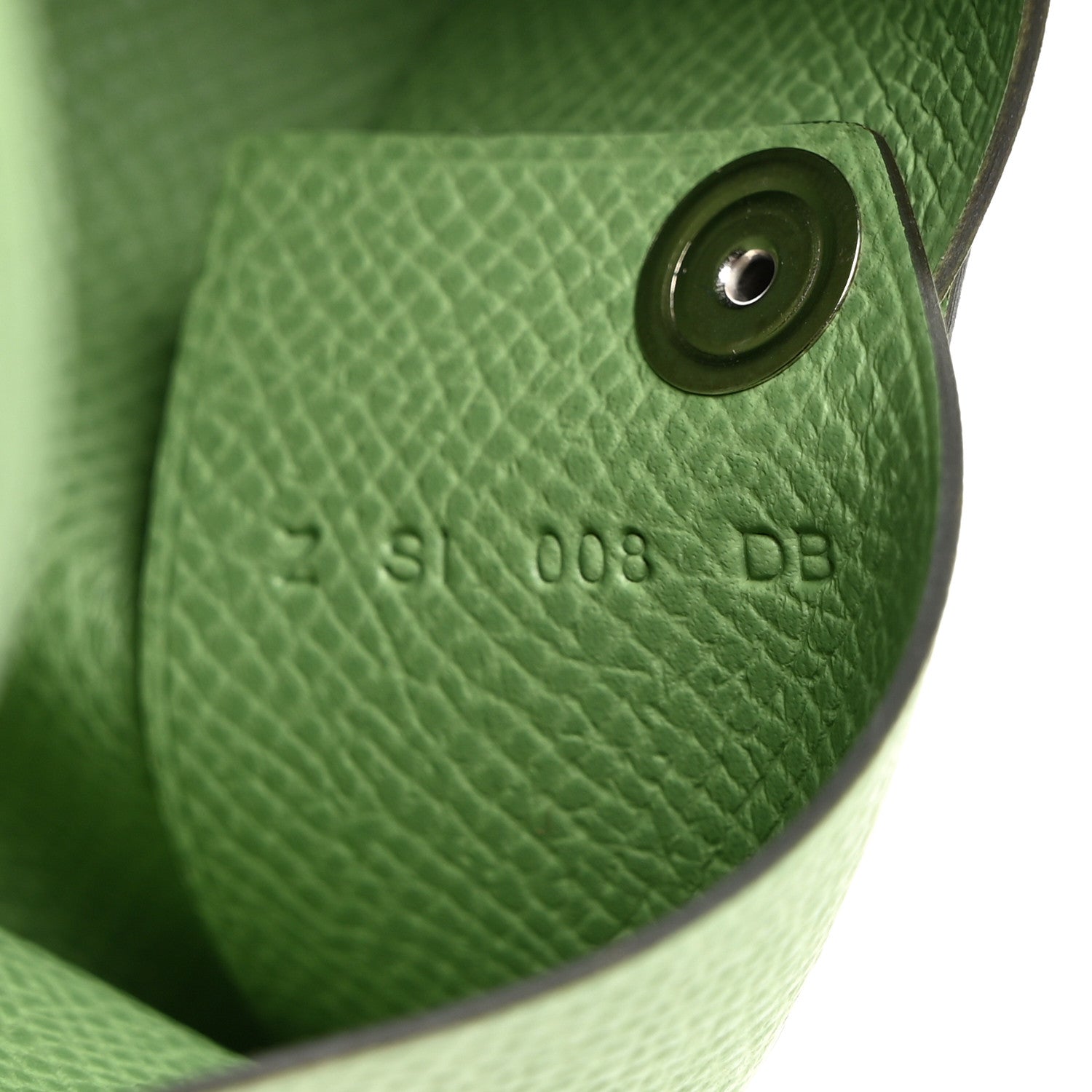 Hermes Epsom Calvi Card Case Vert Criquet 7 of 8