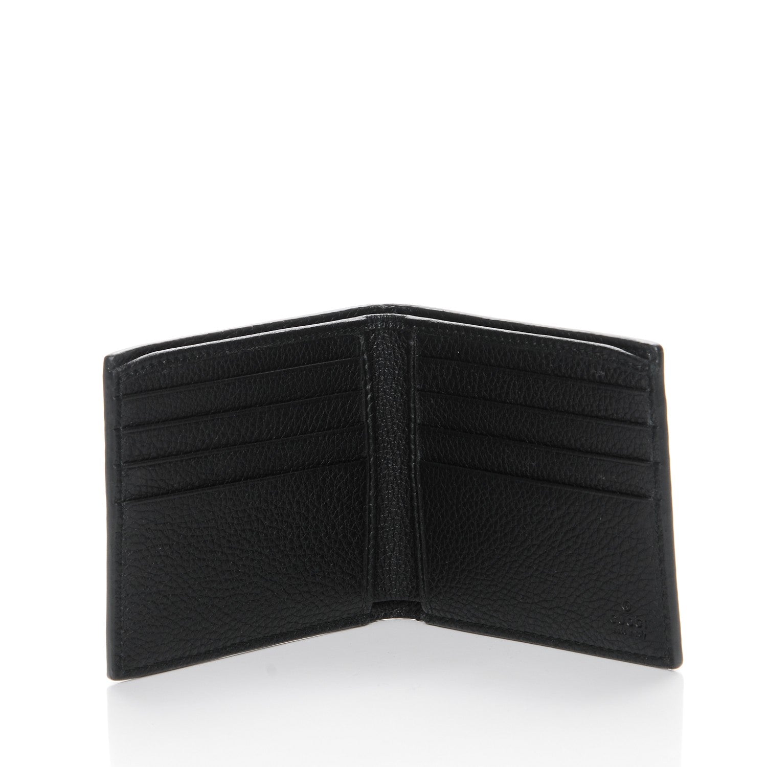Gucci Cripto Calfskin Logo Bi-Fold Wallet Black Grege 5 of 8