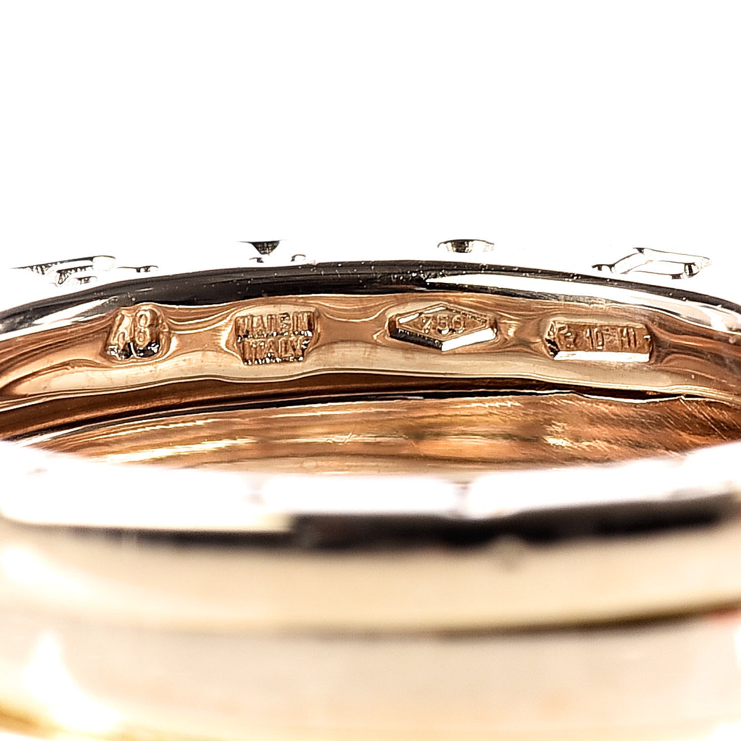 Bulgari 18K Yellow Gold B.Zero1 Three-Band Ring 48 4.5 5 of 5