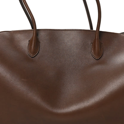 The Row Polished Saddle Calfskin Marlo 17 Tote Bag Deep Brown 7 of 9