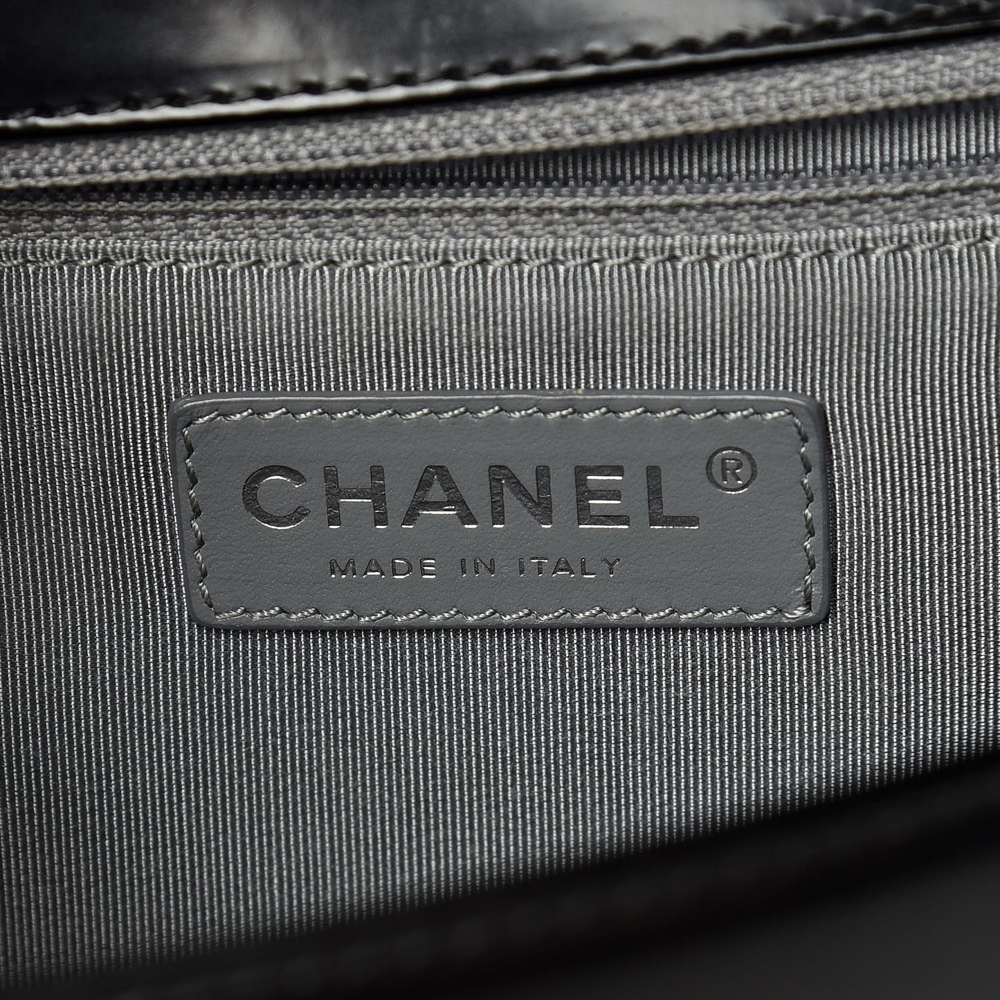 Glazed Calfskin Large Boy Flap Black