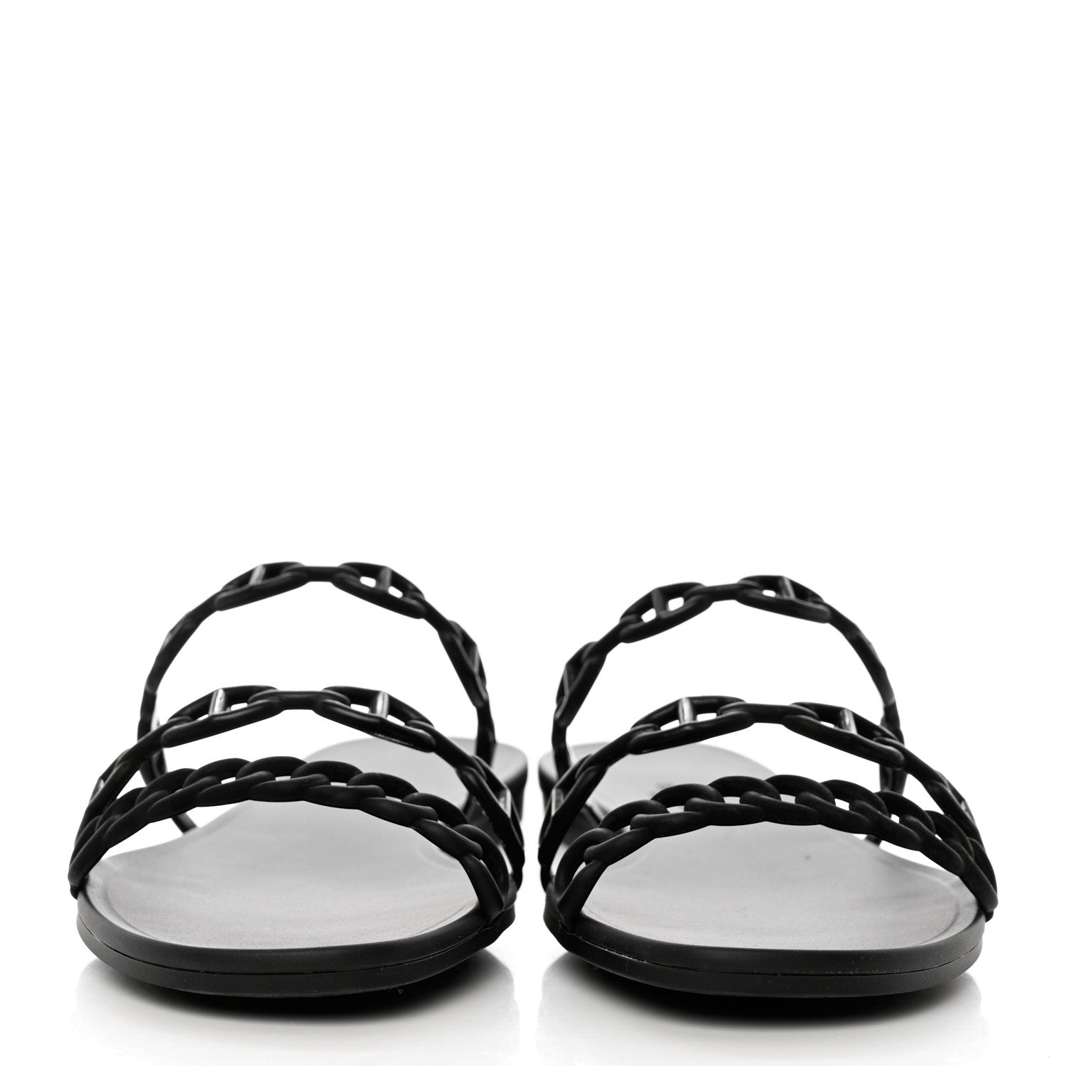 Hermes Rubber Chaine d'Ancre Rivage Sandals 41 Black 2 of 9