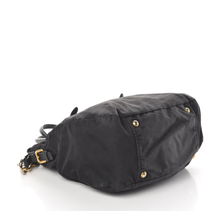 Prada Tessuto Nylon Jacquard Logo Tote Black 3 of 8