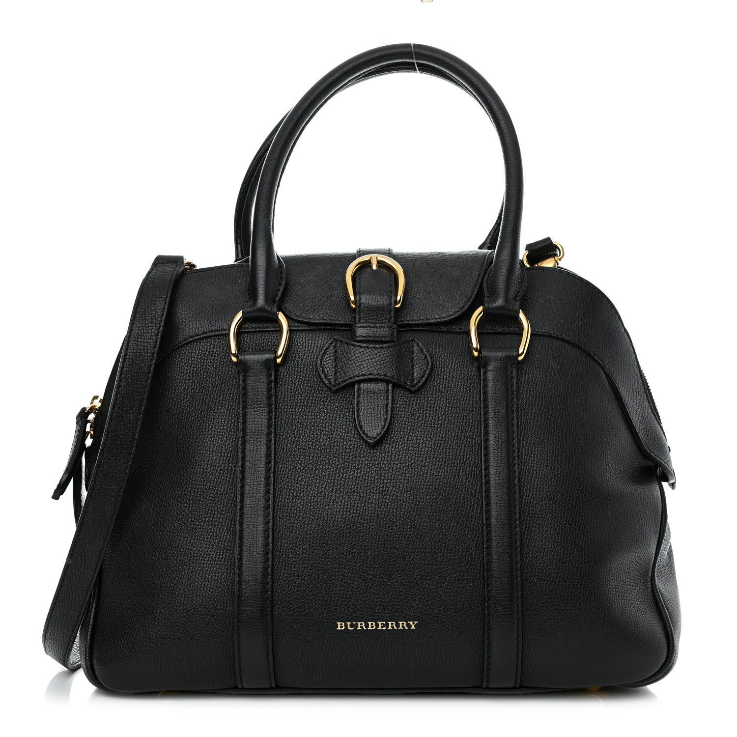 Burberry Derby Calfskin Medium Milverton Satchel Black 1 of 15