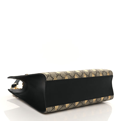 Gucci GG Supreme Monogram Bees Small Padlock Tote Beige Oro Black 4 of 11