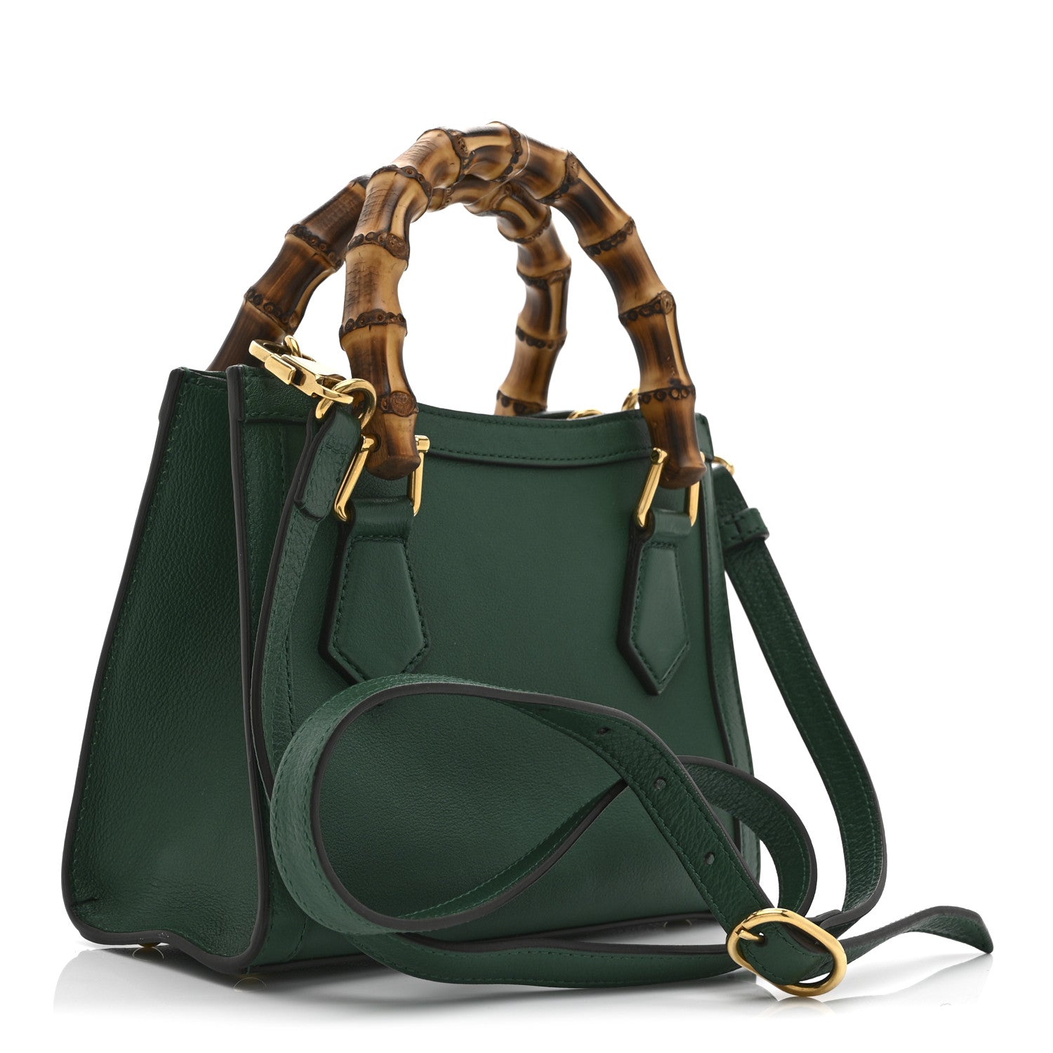 Gucci Wonka Grain Calfskin Mini Diana Tote Bag Green Yellow Fluo 4 of 14