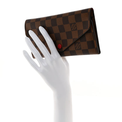 Louis Vuitton LOUIS VUITTON Damier Ebene Josephine Wallet Red 2 of 9
