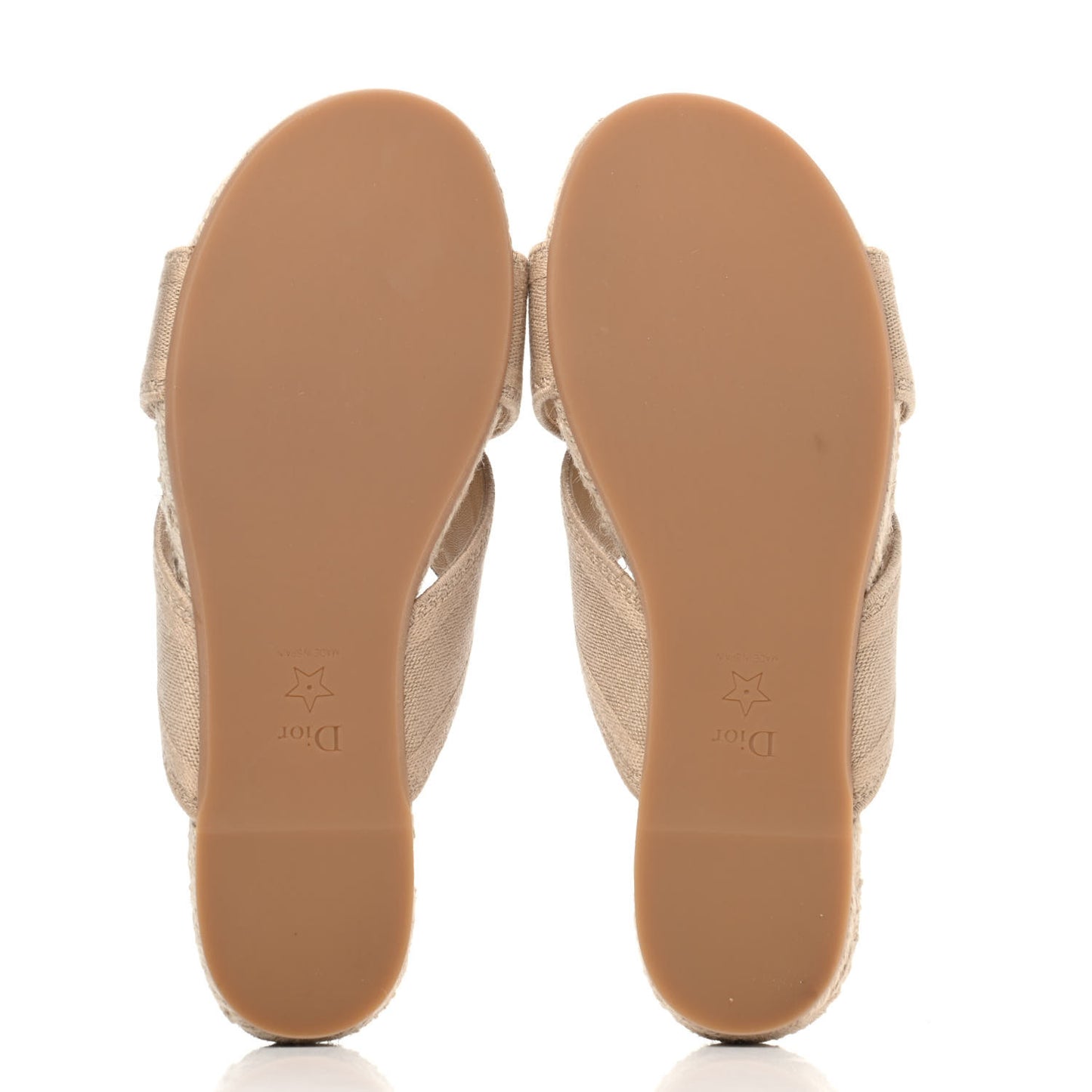 Canvas Embroidered Granville Espadrille Crisscross Flat Slide Sandals 40 Cream