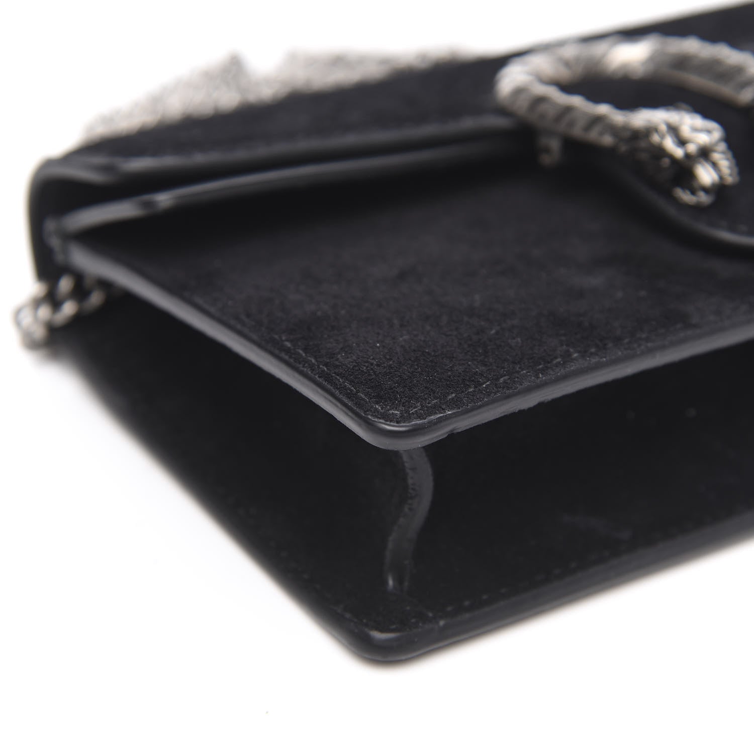 Gucci Suede Super Mini Dionysus Shoulder Bag Black 8 of 10