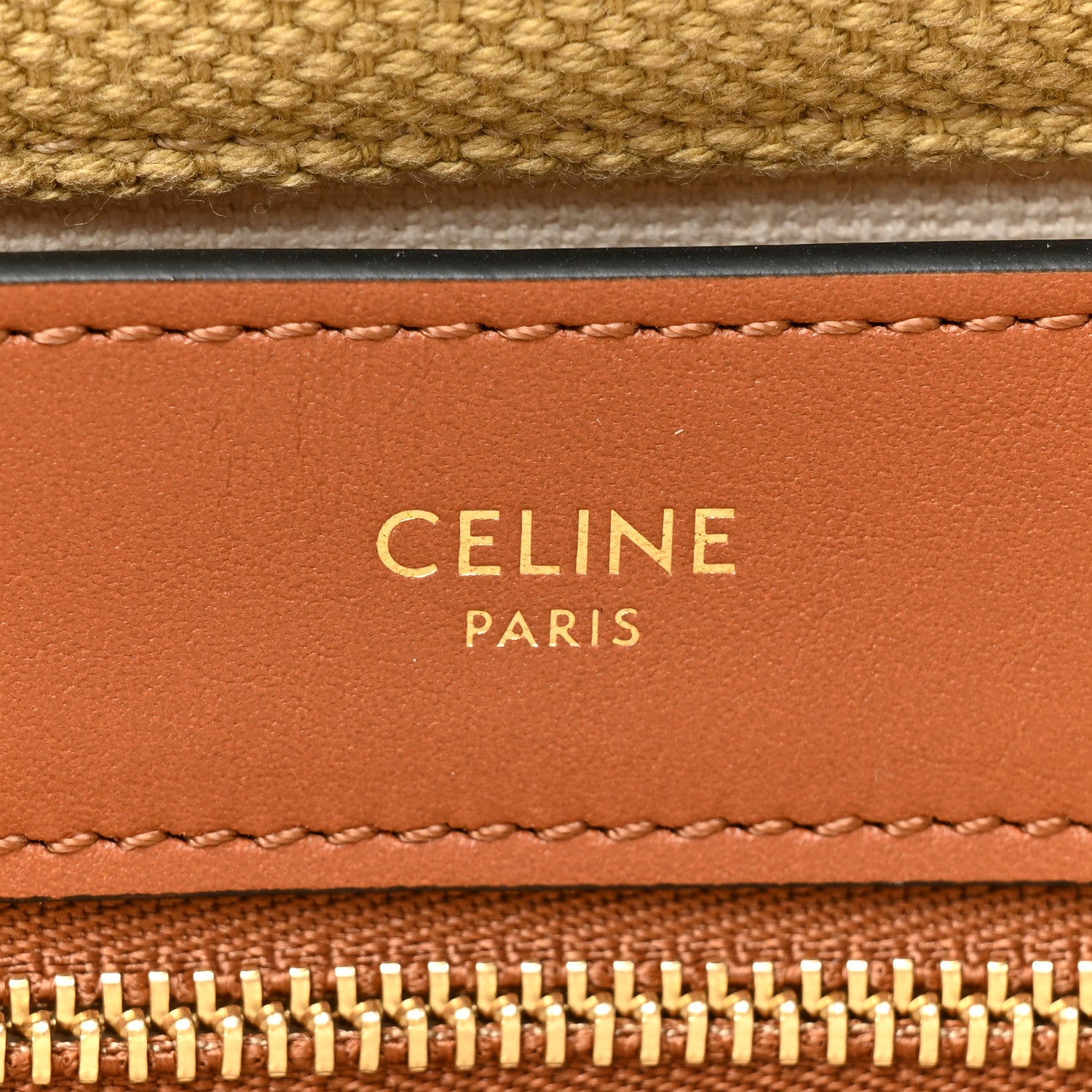 Celine Canvas Calfskin Cuir Triomphe Tote Natural 6 of 9
