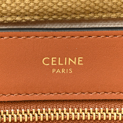 Celine Canvas Calfskin Cuir Triomphe Tote Natural 6 of 9
