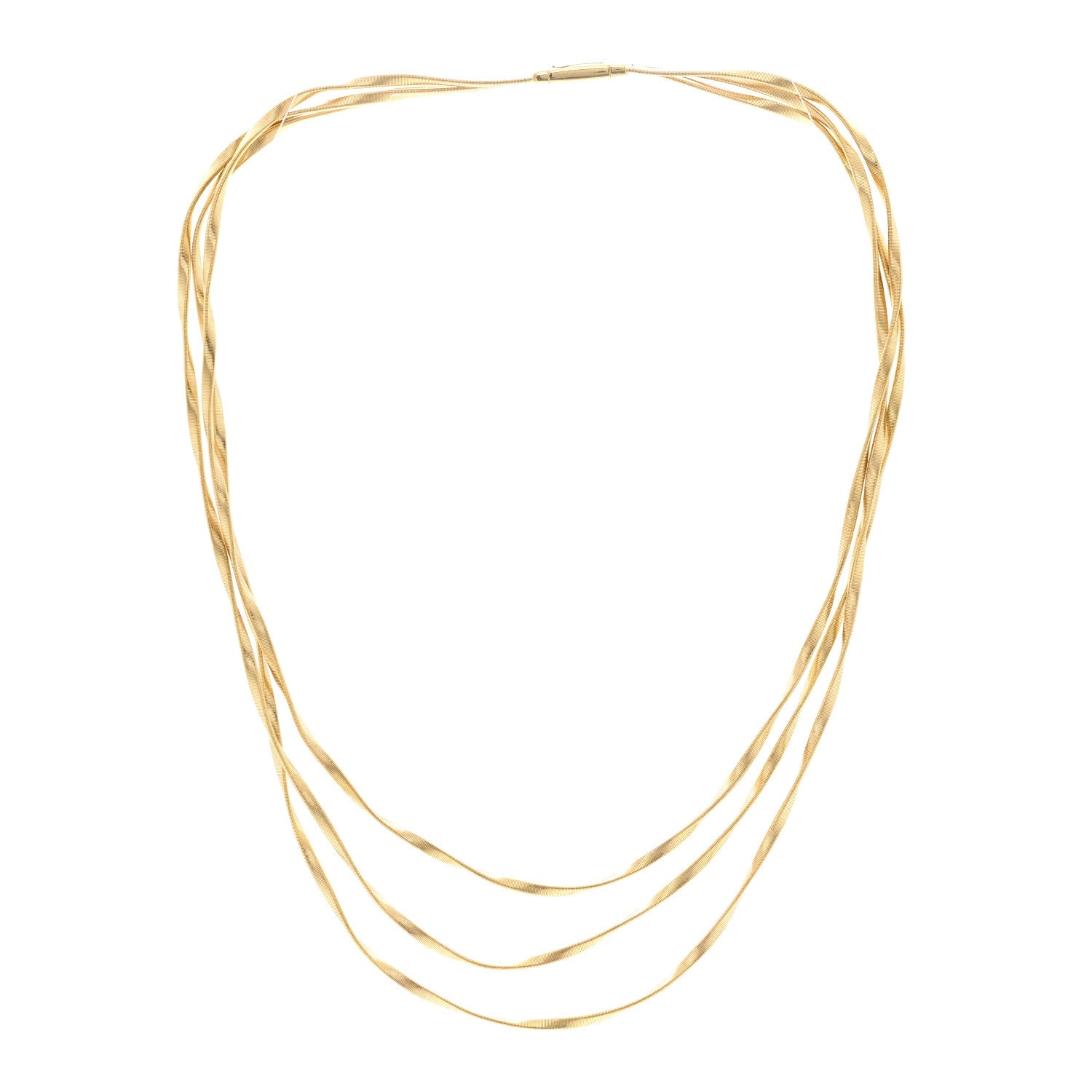Marco Bicego 18K Yellow Gold Three Srand Coil Necklace 3 of 5